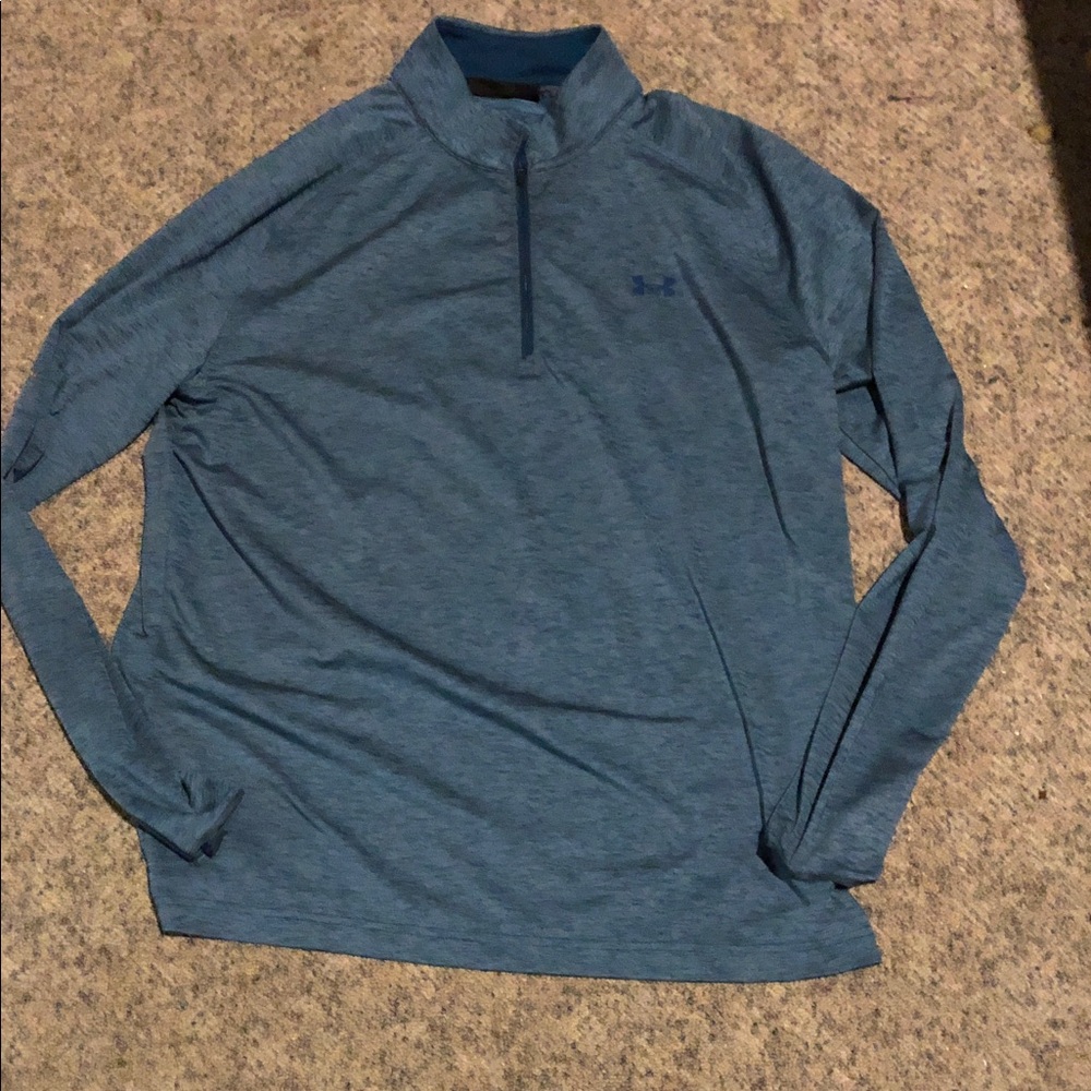 Under Armour Men's Heathered Blue 1/4 Zip Performance Top